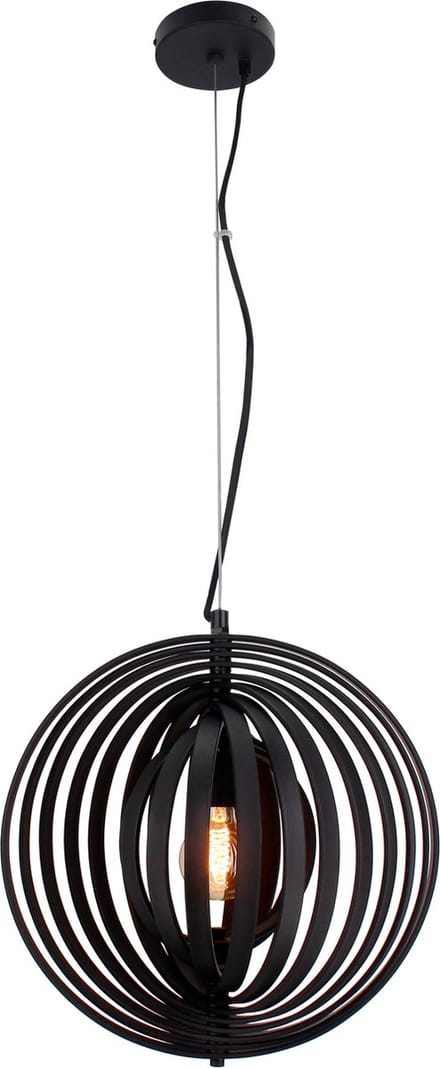 Chericoni Ring Hanglamp - 1-lichts - Ø50 cm - Zwart - Hout
