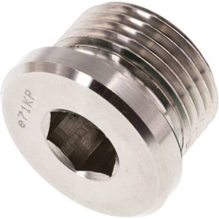 Plug M27 X 2 RVS FKM met binnenzeskant 400 bar (5620.0psi)