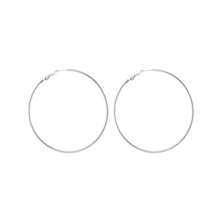 Bijoutheek Oorringen Hoop 2mm Dik 7cm Zilverkleurig