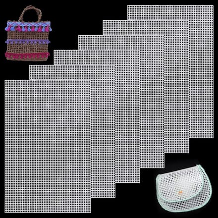 Flexibele Plastic Mesh Canvas Vellen voor Borduren, DIY Tas Accessoires en Creatieve Projecten, 6 Stuks, 20 x 30 cm