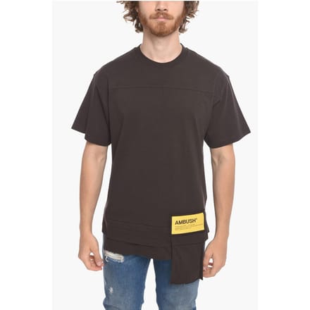 T-shirt met ronde hals en taillezak van katoen