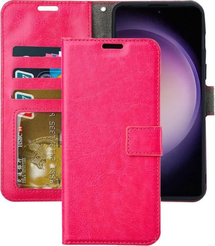 Portemonnee Book Case Hoesje Geschikt voor: Samsung Galaxy S23 Plus - Donker roze