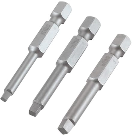 Schroefbitset 3-delig 50mm - Robertson bits No.1, No.2, No.3 - Quick chuck compatibel - SnelShoppen