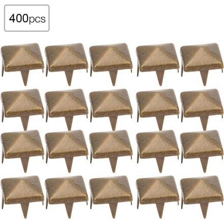 400 Ensembles 4MM 7MM DIY Maroquinerie Rivets à Pointes Pointes Carrées Clous Sacs Chaussures Accessoires de Ceinture 4mm bronze