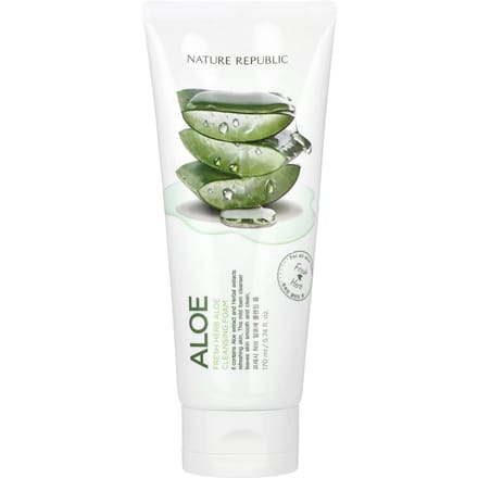 Nature Republic, Mousse nettoyante aux herbes fraîches, Aloe, 160 ml (170ml) white