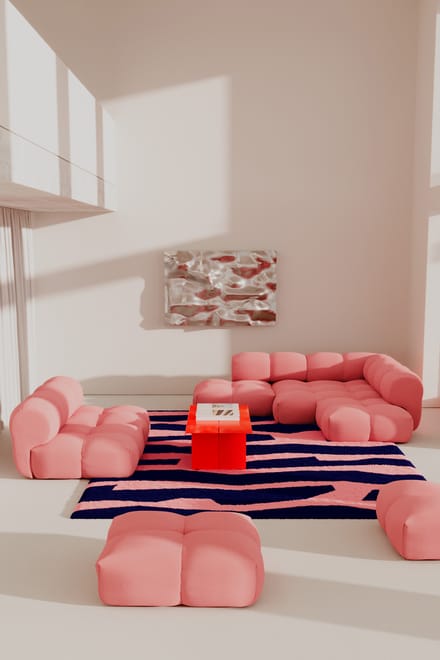 Objekte unserer Tage zander Sofa Design 01 (2 -zit) - Vidar 0622 roze