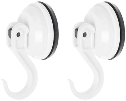 Benson Ophanghaak met zuignap - wit - Ø 35 mm - set van 2 stuks - draagvermogen 2 kg