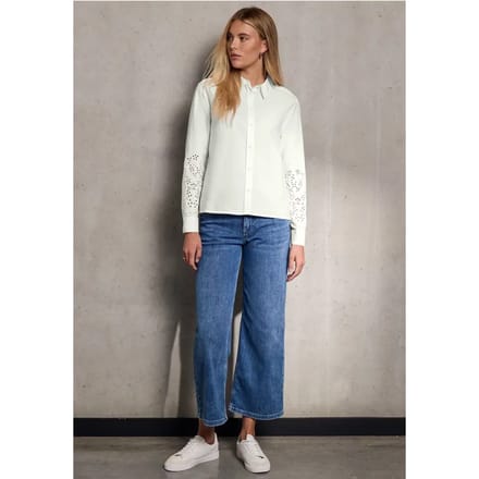 Blouse met geborduurde mouwen