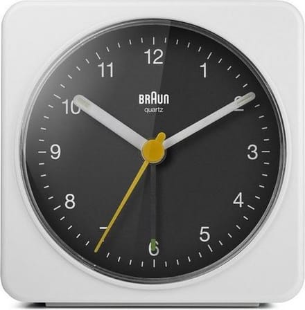 Braun BC03WB - Wekker - Analoog - Wit - Zwart