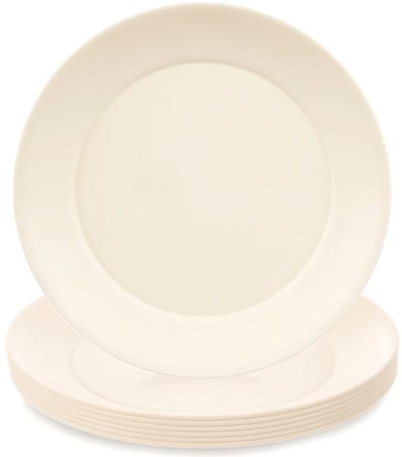 Dinerborden Plastic Crème 23,5 cm 6 stuks - Set - Borden - Bord