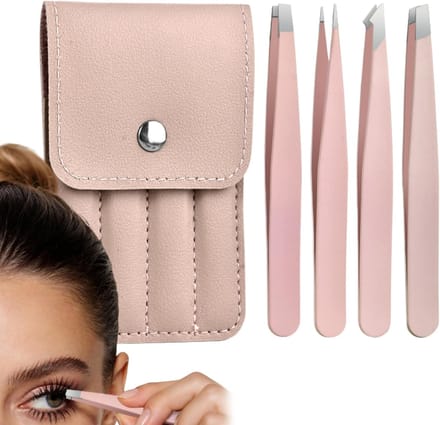 Wimper Pincetten - Precisie Applicator - Wimperextensions Aanbrengen - Puntige Schuin Uiteinde - 9.4 cm