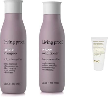 Living Proof Duo Set - Restore Conditioner + Shampoo + WILLEKEURIG Travel Size