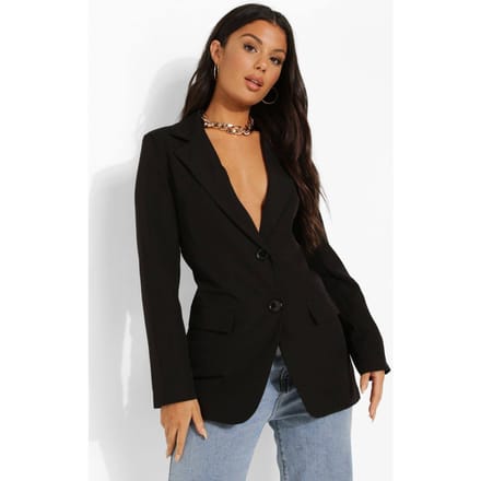 boohoo Dames Getailleerde Maatwerk Blazer | Zwart | Maat: 42