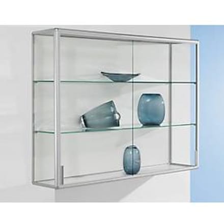Wandvitrinekast, 1520 x 300 x 1020 mm, zilver