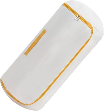 Dekbed Opbergzak - Textiel Organizer - Ruimte Besparen - Dubbele Rits Sluiting - 25 x 25 x 2 cm - Geel