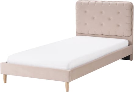 CORSAINT - Eenpersoonsbed - Beige - 90 x 200 cm - Fluweel