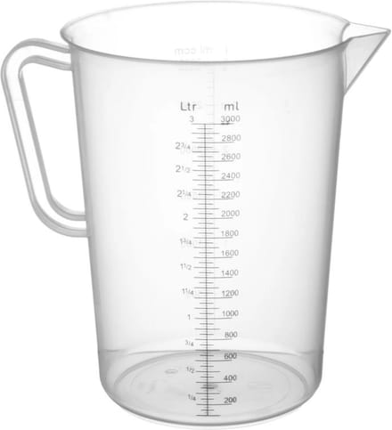 HENDI Maatbeker polypropyleen – 3 liter – met schaalverdeling – vaatwasmachinebestendig
