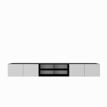TV-kast Nicole IV 300 (3x100) cm (zwart + wit)