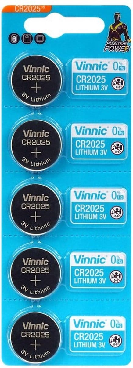 5 x CR2025 Lithium knoopcel batterijen