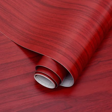 Zelfklevend Behang - Muurdecoratie - Waterbestendig - 30 cm x 3 m - Rood houtnerf