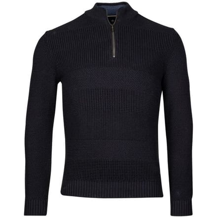 Baileys Trui Half Zip Multi Structure Knit Navy / male