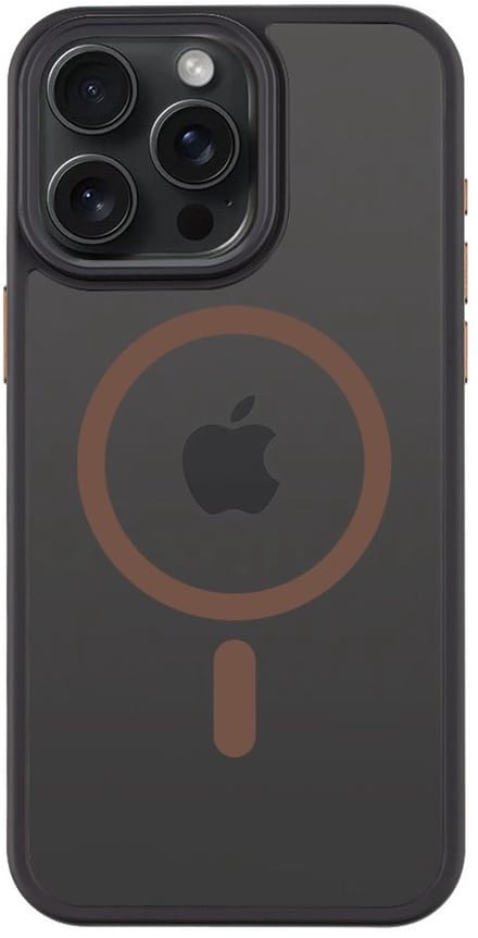 Tactical iPhone 15 Pro Max MagForce Hyperstealth 2.0 Cover – Hoesje met Losse Klikbare Knoppen – Black/Mocha Mousse
