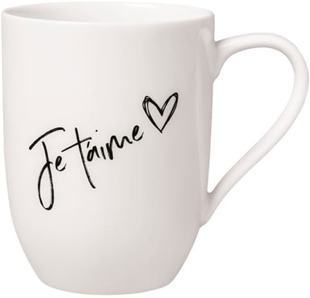 Becher mit Henkel 'Je t'aime' Becher Liebe Statement 290 ml