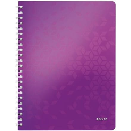 Leitz WOW schrift formaat 21 x 297 cm( A4) geruit 5 mm paars