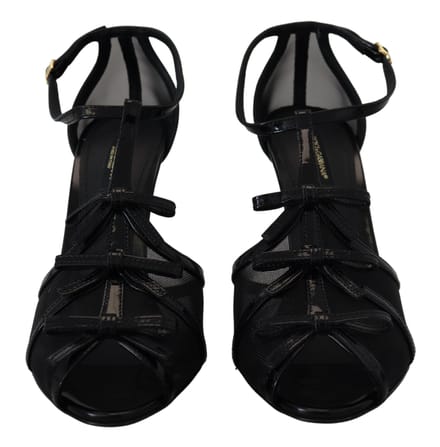 Dolce & Gabbana Zwarte Stiletto Hakken Sandalen Schoenen