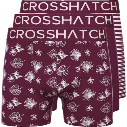 Crosshatch Heren Hovland Boxershorts (Verpakking van 3) (Prune)