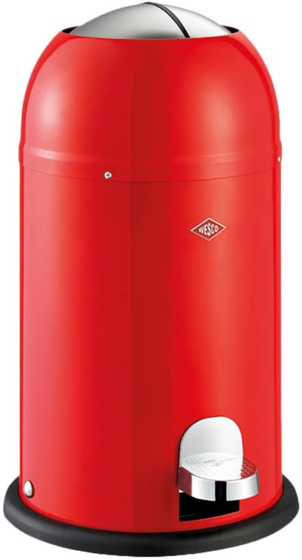 WESCO Kickmaster Junior Prullenbak | Pedaalemmer | 12 Liter | Metaal - Rood | Afvalemmer