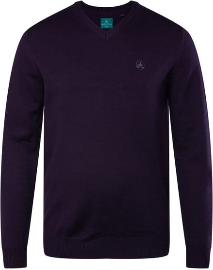 Boston Park - Heren - Trui V-hals - Donker violet - Maat 68+