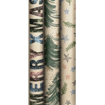 Stewo kerst cadeaupapier mindful yule, formaat 70 x 200 cm, assorti