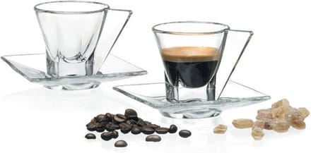 Luxe Glazen Espresso Kopjes Set (2 Stuks) – Modern en Stijlvol Design