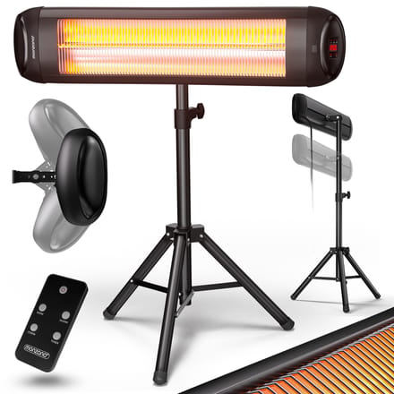Monzana Infraroodstraler 2500W - 3 Standen - Statief Zwart