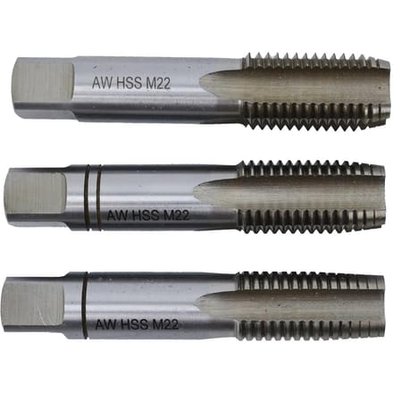 Awtools GWINTOWNIK Set - Handtappers - 3 Stuks - M18x2,50 - HSS M2
