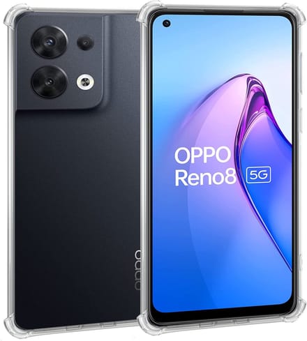 Geschikt voor OPPO Reno 8 - Hoesje - Shock Proof Case – Cover Transparant