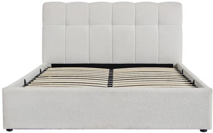 Vente-unique Bed met opbergruimte stof wit 140 x 190 cm