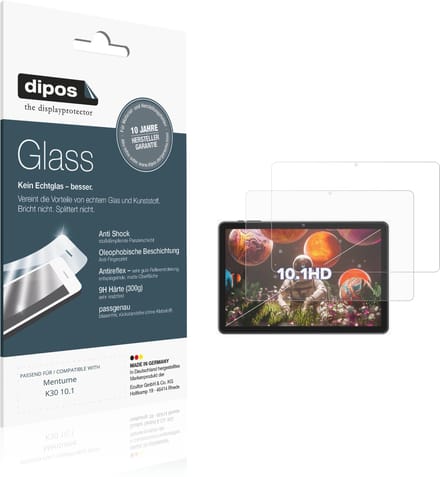 dipos – 2x Matte Pantserfolie geschikt voor Mentume K30 10.1 | 9H Screenprotector