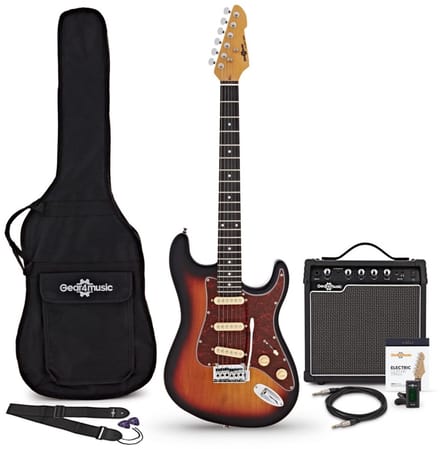 LA Select Elektrische Gitaar, Sunburst, 15W Versterker & Accessoireset