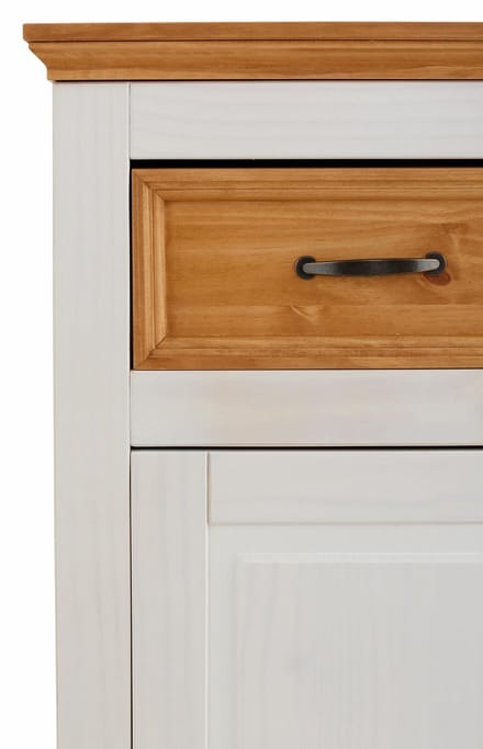 Selma-Dressoir - 1-Deur 4-Laden - Wit/Natuur