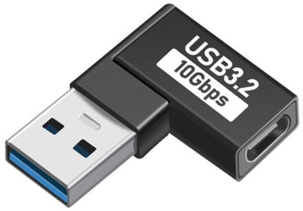 Delmark USB-C Female naar USB-A 3.2 adapter - 90 Graden haaks adapter - Female naar male - USB 3.2 10Gbps
