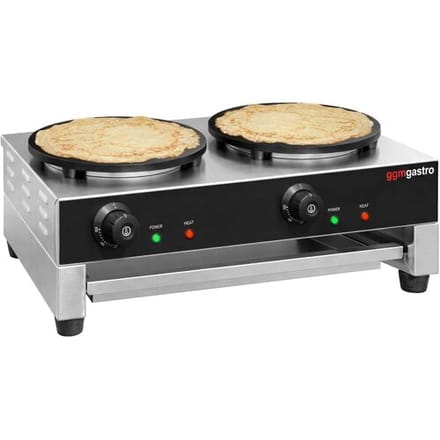 GGM Gastro Crêpes-Gerät - mit 2 Platten - Ø 400mm inkl. Teigverteiler