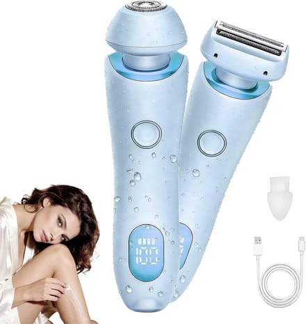 Bikini Trimmer - Ontharingsapparaat - Gladde Huid - Dubbele Functie - 17.6 x 8.2 cm - Blauw