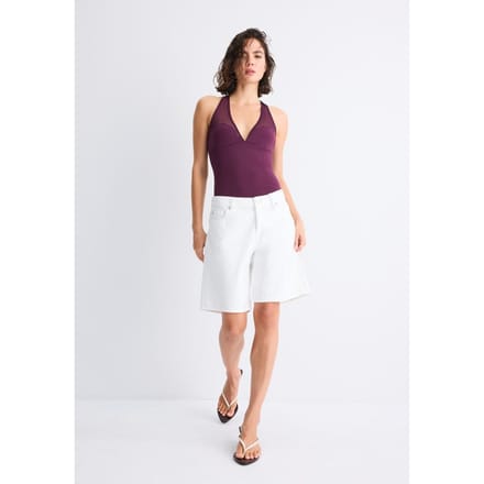 Stradivarius Mesh halterbody  Purper XS
