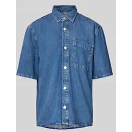 Regular fit jeansoverhemd met 1/2-mouwen