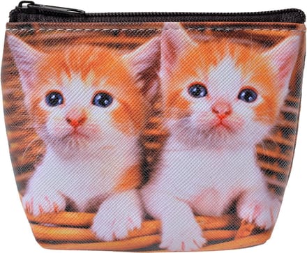 Juleeze Portemonnee 10x8 cm Bruin Polyester Kat