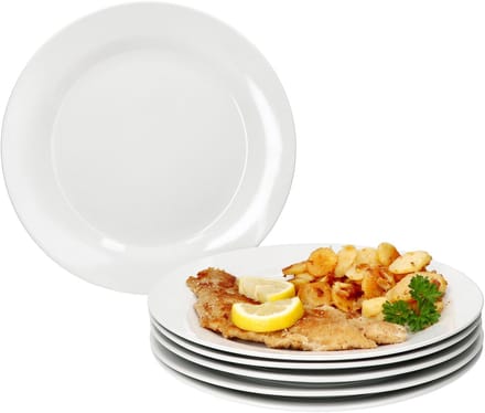 MamboCat Set van 6 TOMMY dinerborden wit porselein 26,7 cm