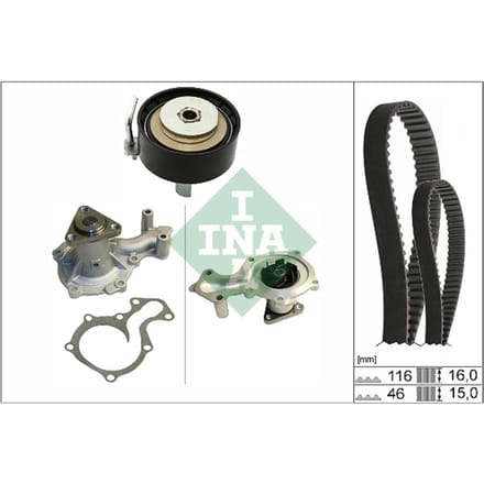 Schaeffler Ina Waterpomp + distributieriem set PowerGrip® INA 530 0745 30