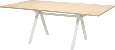 VPAX Vergadertafel - 200x100 cm - Eiken Whitewash / Wit frame